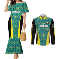 Custom Jamaica Football Couples Matching Mermaid Dress and Long Sleeve Button Shirt We Believe Reggae Boyz