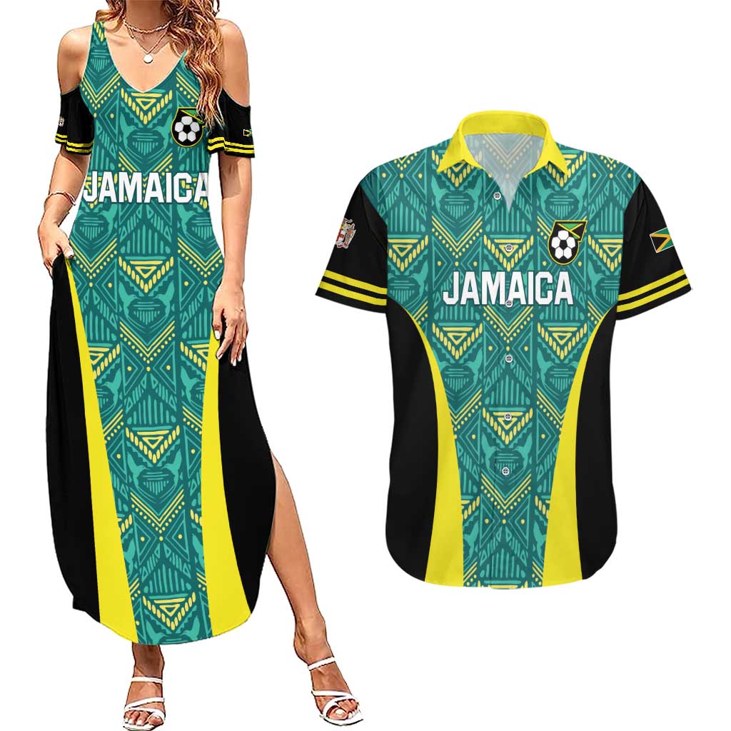 Custom Jamaica Football Couples Matching Summer Maxi Dress and Hawaiian Shirt We Believe Reggae Boyz