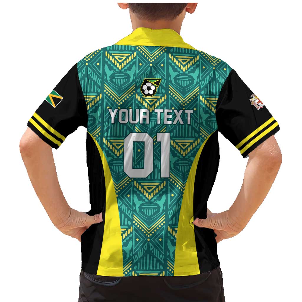 Custom Jamaica Football Family Matching Mermaid Dress and Hawaiian Shirt We Believe Reggae Boyz