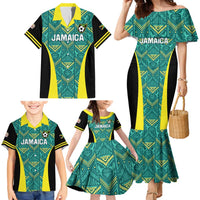 Custom Jamaica Football Family Matching Mermaid Dress and Hawaiian Shirt We Believe Reggae Boyz
