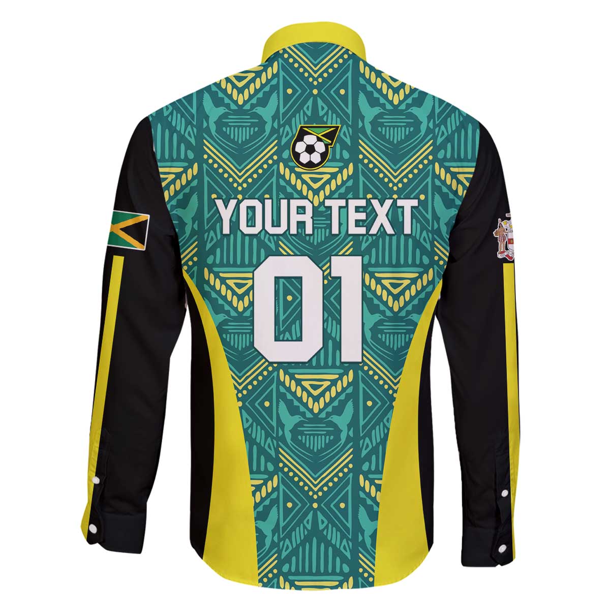Custom Jamaica Football Family Matching Off The Shoulder Long Sleeve Dress and Hawaiian Shirt We Believe Reggae Boyz