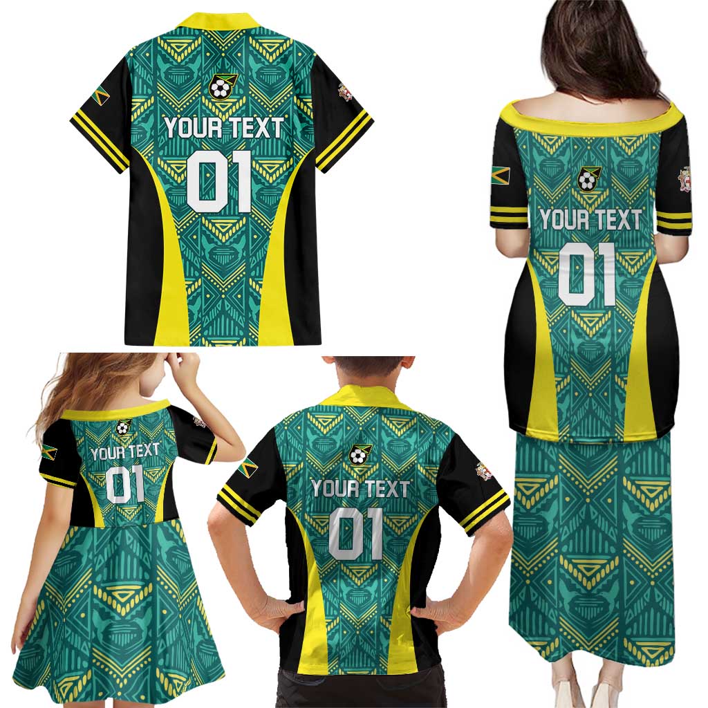 Custom Jamaica Football Family Matching Puletasi and Hawaiian Shirt We Believe Reggae Boyz