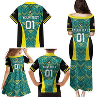Custom Jamaica Football Family Matching Puletasi and Hawaiian Shirt We Believe Reggae Boyz
