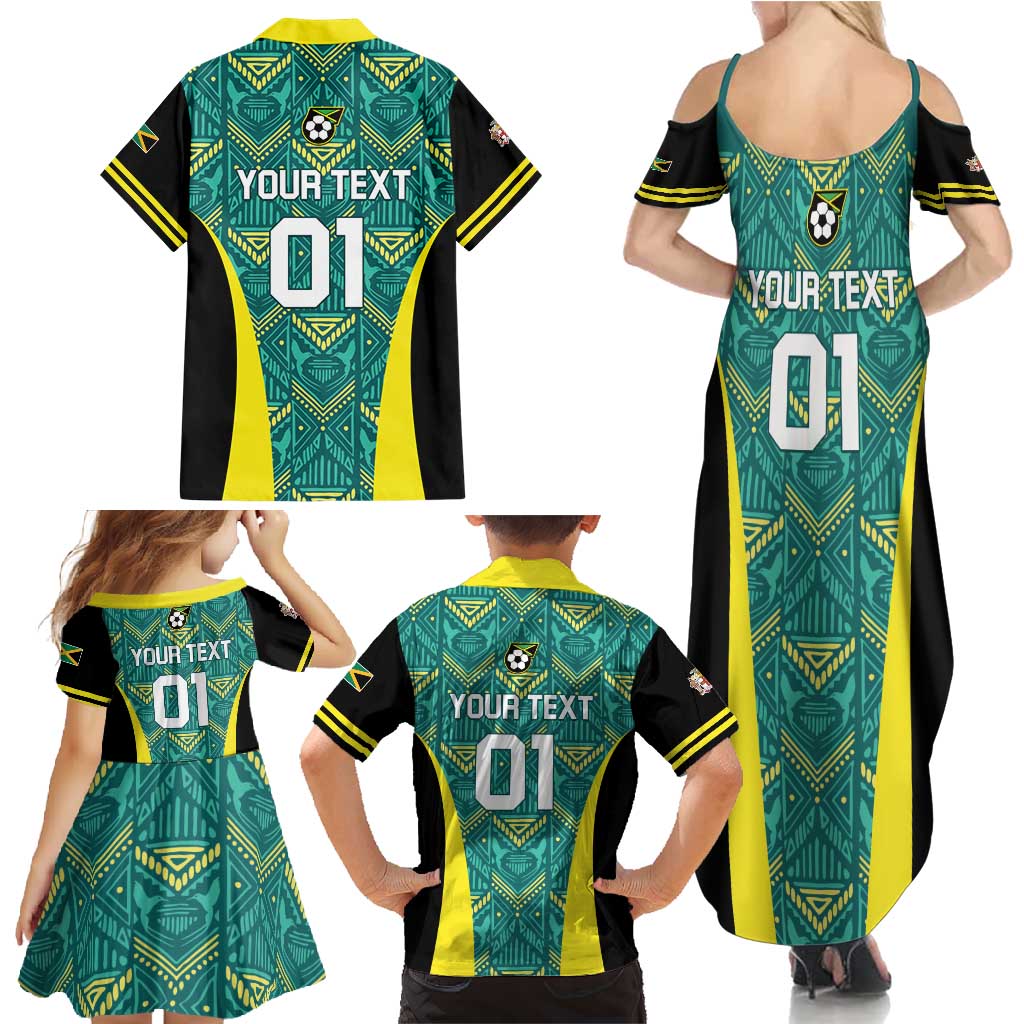 Custom Jamaica Football Family Matching Summer Maxi Dress and Hawaiian Shirt We Believe Reggae Boyz