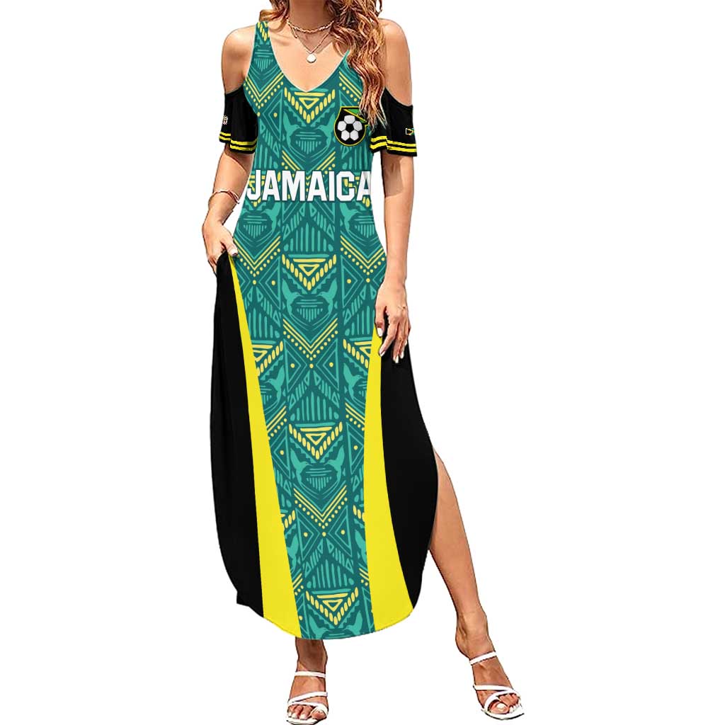 Custom Jamaica Football Family Matching Summer Maxi Dress and Hawaiian Shirt We Believe Reggae Boyz