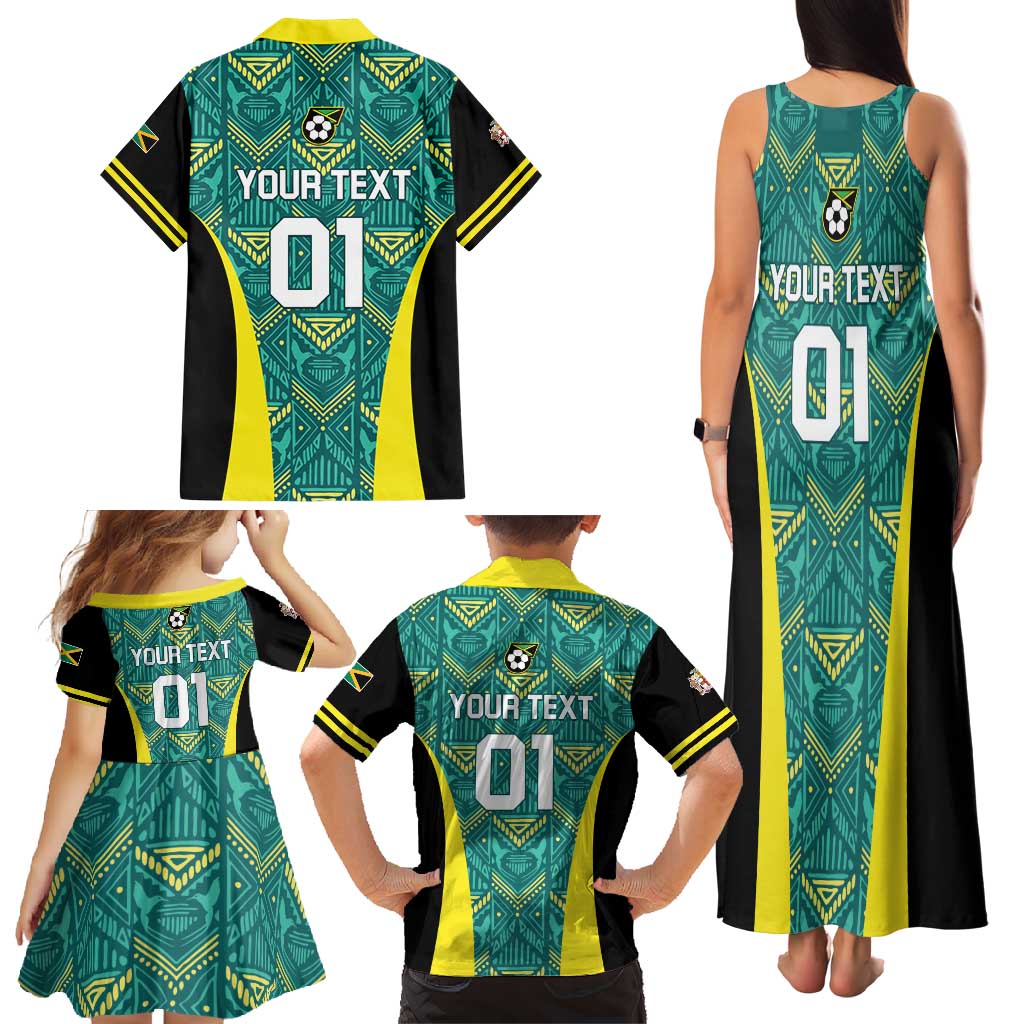 Custom Jamaica Football Family Matching Tank Maxi Dress and Hawaiian Shirt We Believe Reggae Boyz