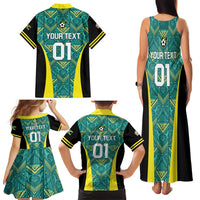 Custom Jamaica Football Family Matching Tank Maxi Dress and Hawaiian Shirt We Believe Reggae Boyz