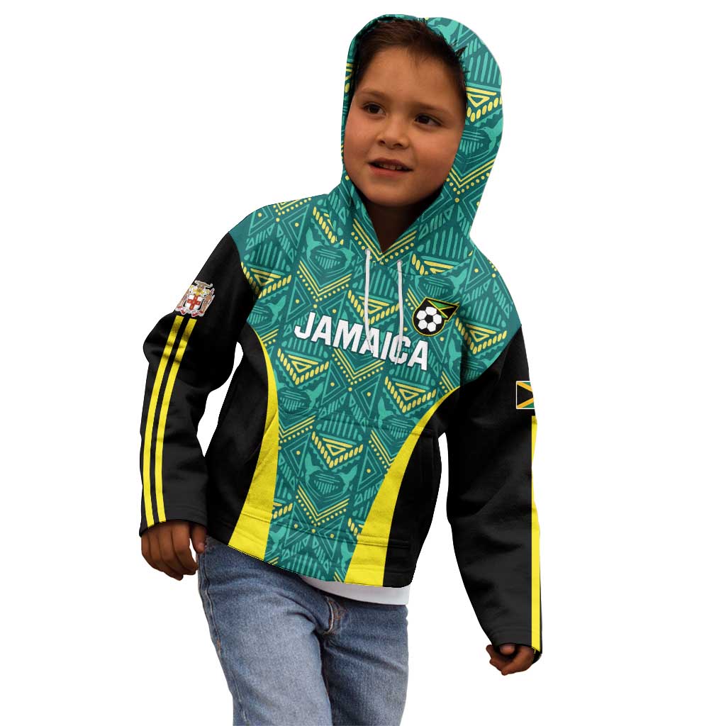 Custom Jamaica Football Kid Hoodie We Believe Reggae Boyz