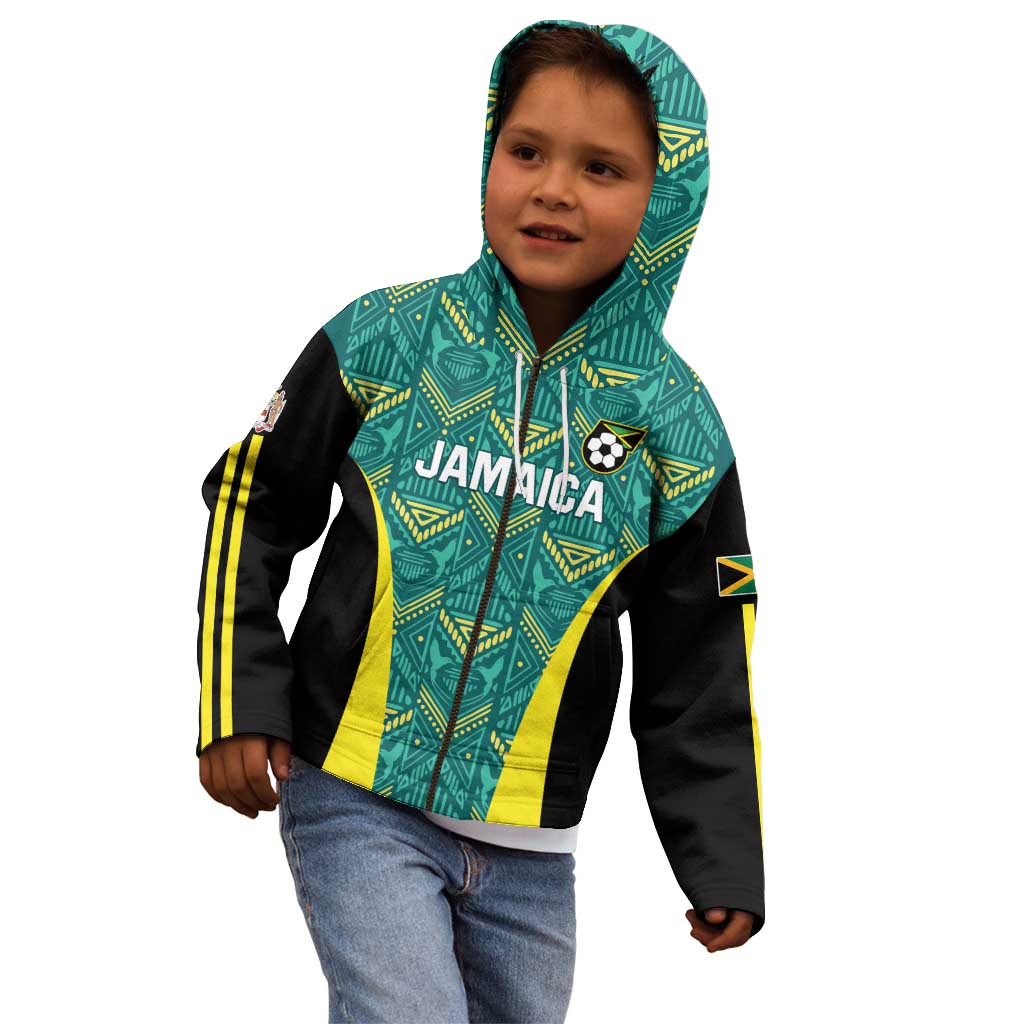 Custom Jamaica Football Kid Hoodie We Believe Reggae Boyz