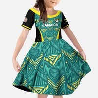 Custom Jamaica Football Kid Short Sleeve Dress We Believe Reggae Boyz