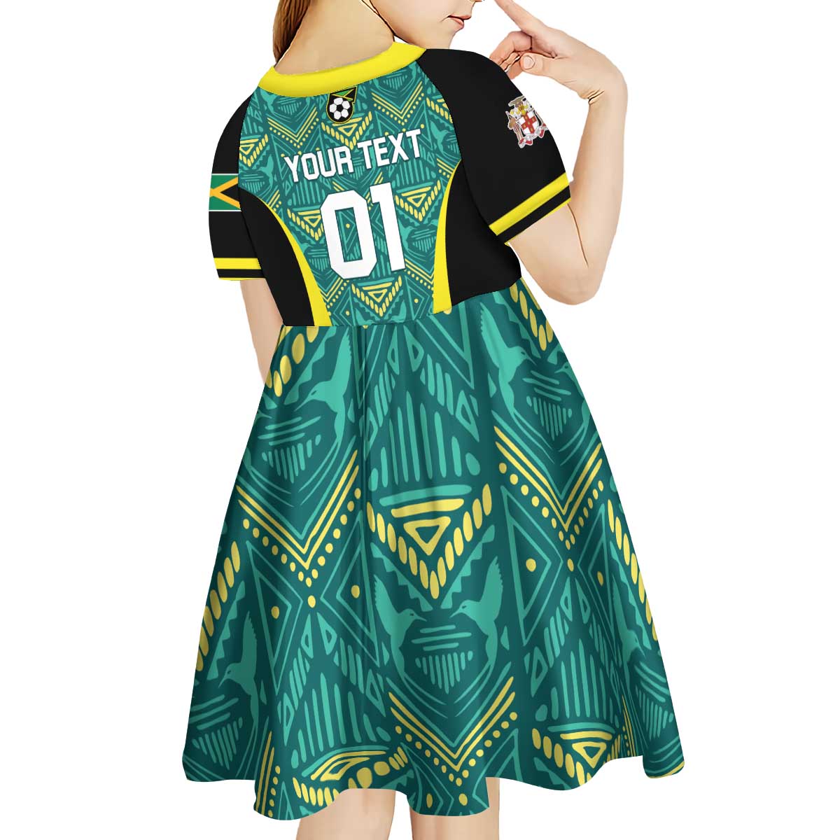 Custom Jamaica Football Kid Short Sleeve Dress We Believe Reggae Boyz