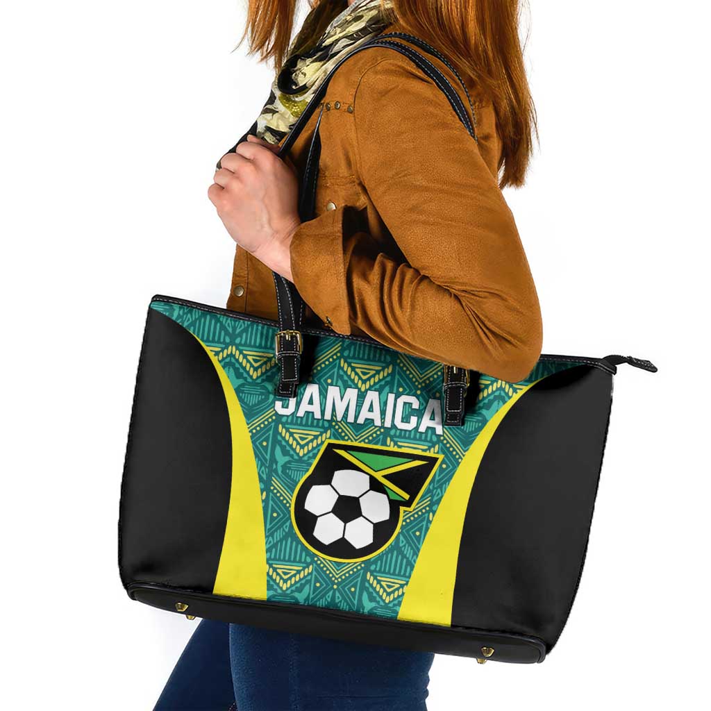 Jamaica Football Leather Tote Bag We Believe Reggae Boyz