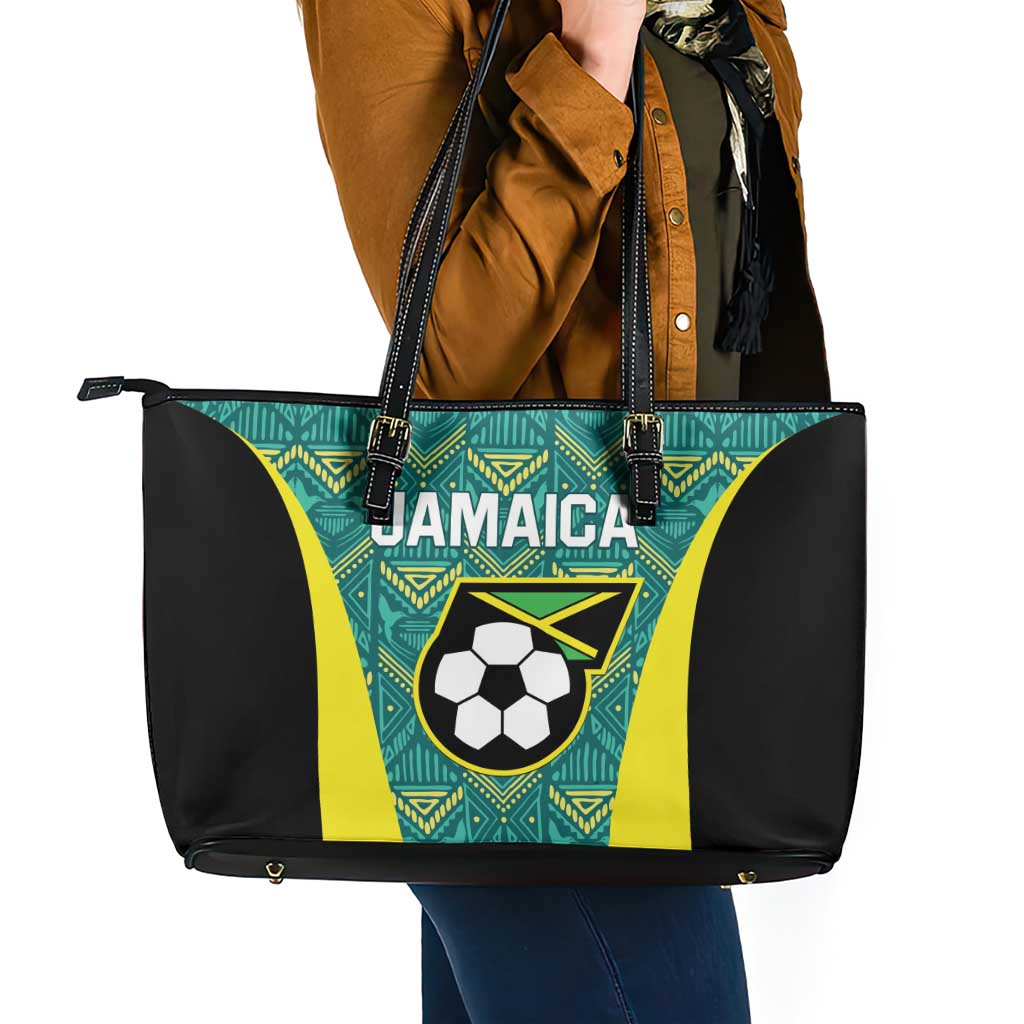 Jamaica Football Leather Tote Bag We Believe Reggae Boyz