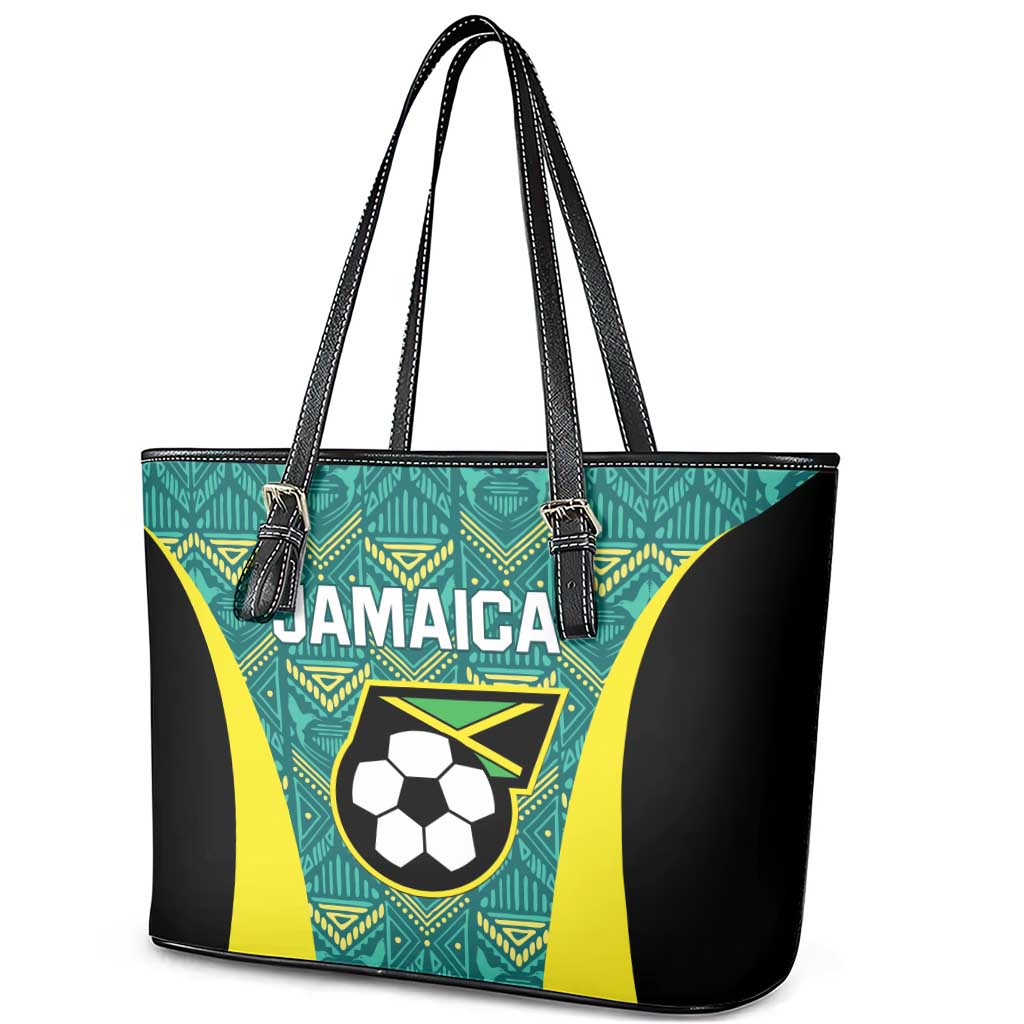 Jamaica Football Leather Tote Bag We Believe Reggae Boyz