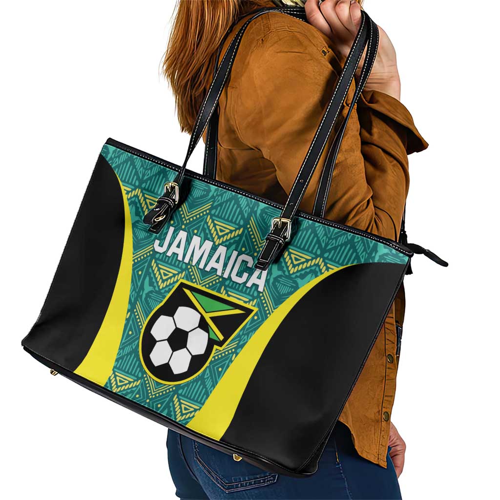 Jamaica Football Leather Tote Bag We Believe Reggae Boyz
