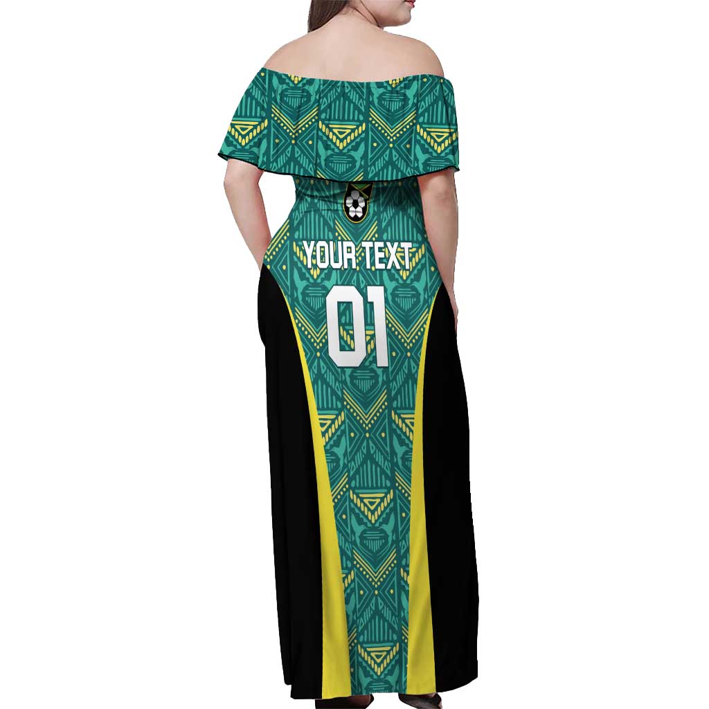 Custom Jamaica Football Off Shoulder Maxi Dress We Believe Reggae Boyz