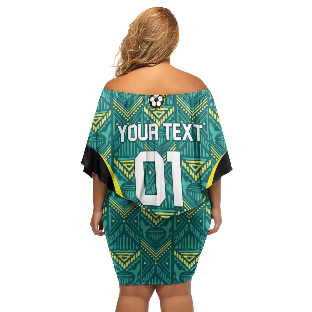 Custom Jamaica Football Off Shoulder Short Dress We Believe Reggae Boyz