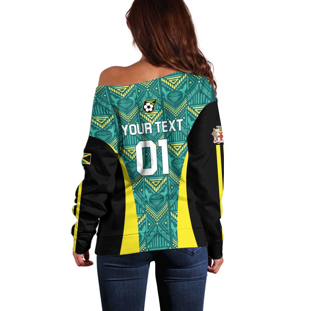 Custom Jamaica Football Off Shoulder Sweater We Believe Reggae Boyz