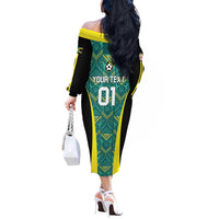 Custom Jamaica Football Off The Shoulder Long Sleeve Dress We Believe Reggae Boyz