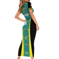 Custom Jamaica Football Short Sleeve Bodycon Dress We Believe Reggae Boyz