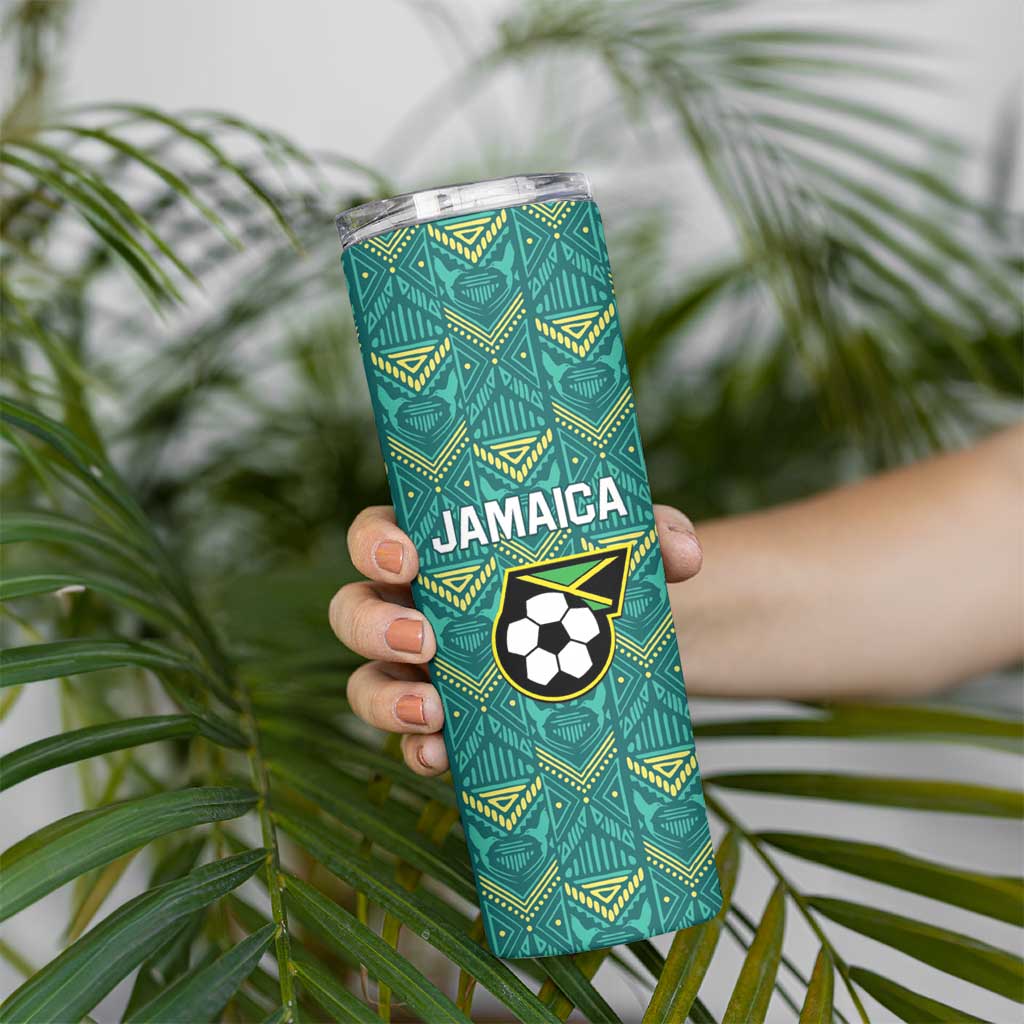 Custom Jamaica Football Skinny Tumbler We Believe Reggae Boyz