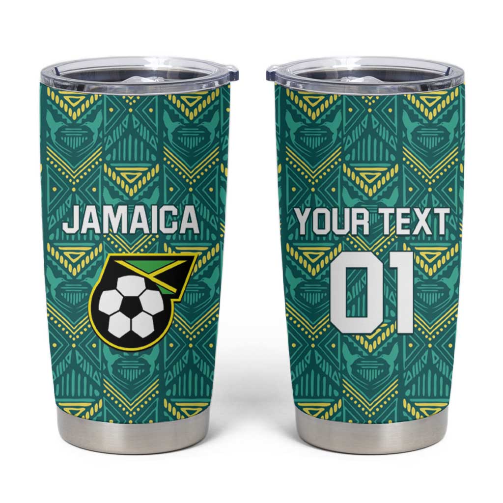Custom Jamaica Football Tumbler Cup We Believe Reggae Boyz