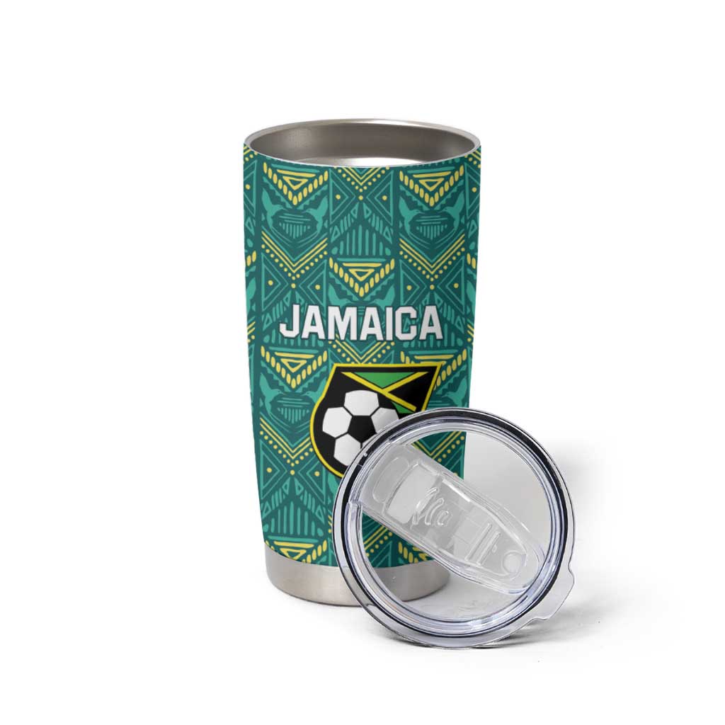 Custom Jamaica Football Tumbler Cup We Believe Reggae Boyz