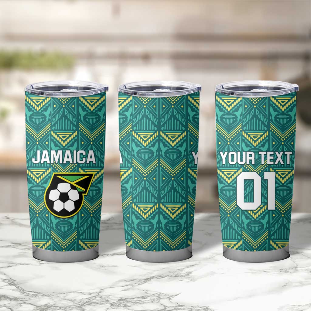 Custom Jamaica Football Tumbler Cup We Believe Reggae Boyz