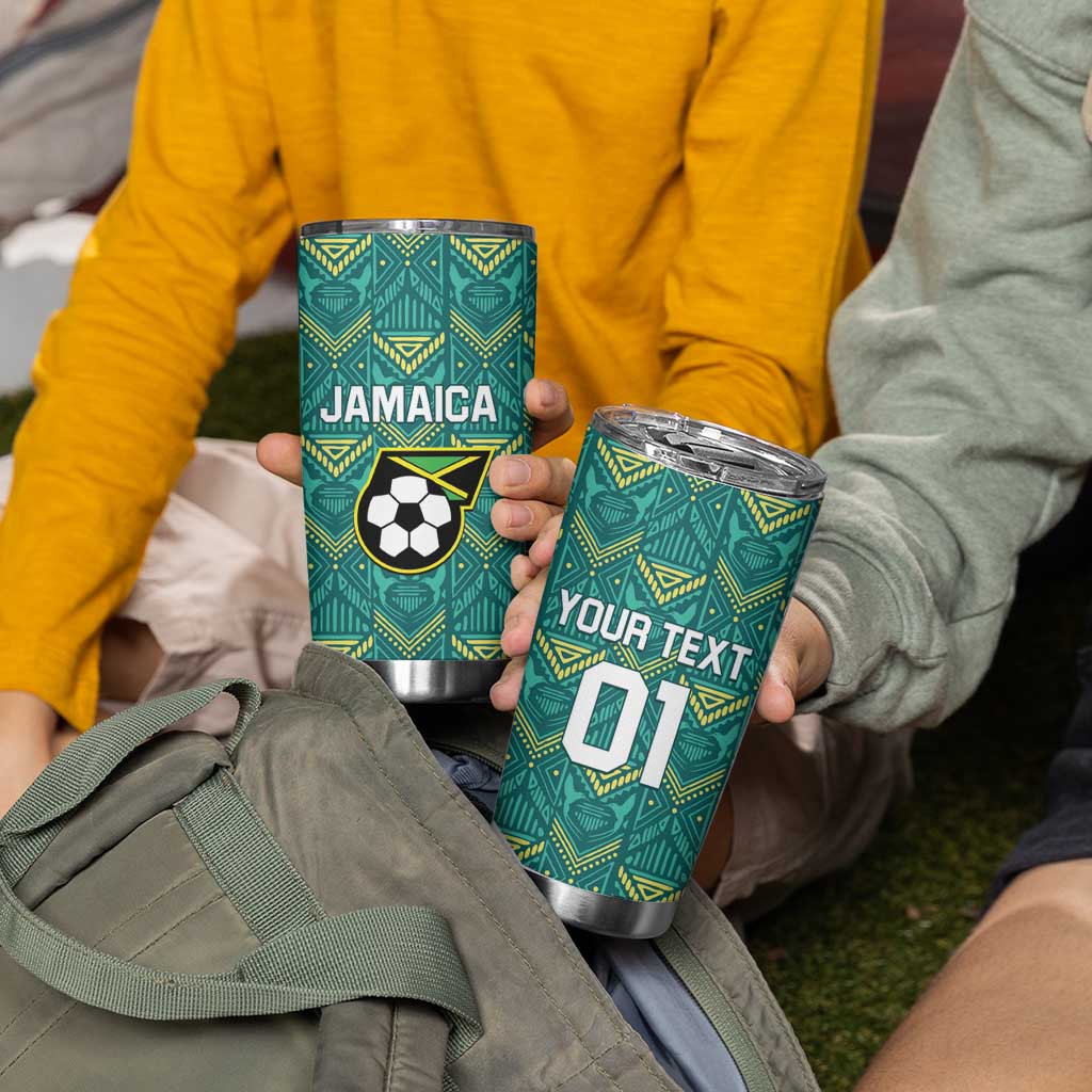 Custom Jamaica Football Tumbler Cup We Believe Reggae Boyz