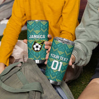 Custom Jamaica Football Tumbler Cup We Believe Reggae Boyz