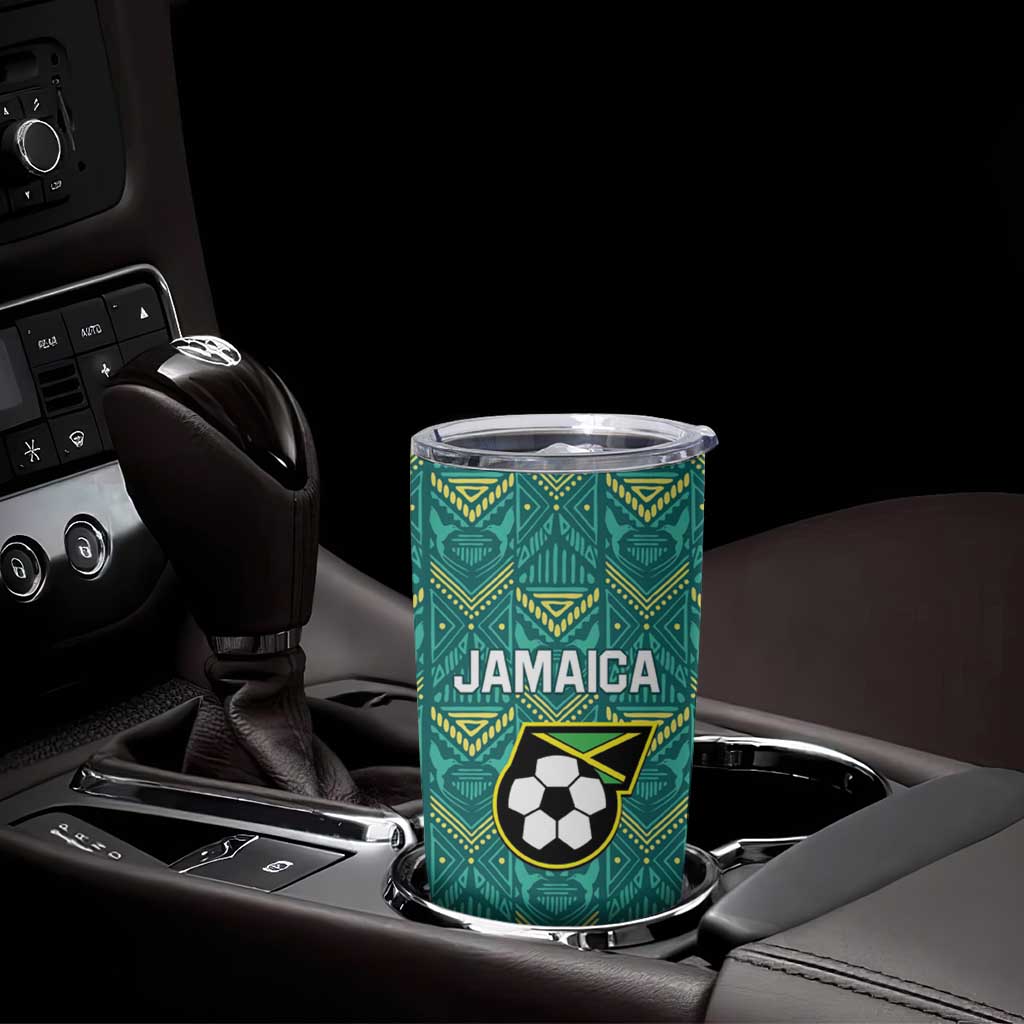 Custom Jamaica Football Tumbler Cup We Believe Reggae Boyz