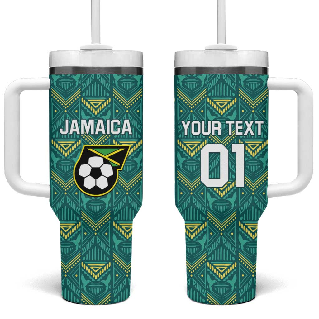 Custom Jamaica Football Tumbler With Handle We Believe Reggae Boyz