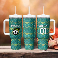 Custom Jamaica Football Tumbler With Handle We Believe Reggae Boyz