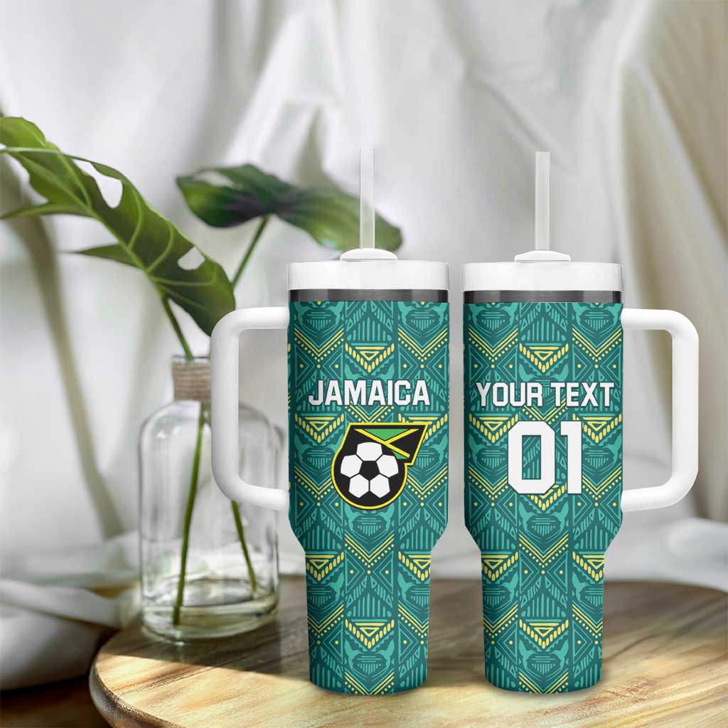 Custom Jamaica Football Tumbler With Handle We Believe Reggae Boyz