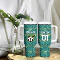 Custom Jamaica Football Tumbler With Handle We Believe Reggae Boyz