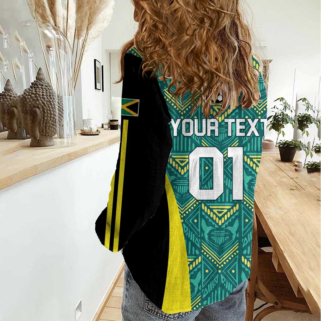 Custom Jamaica Football Women Casual Shirt We Believe Reggae Boyz