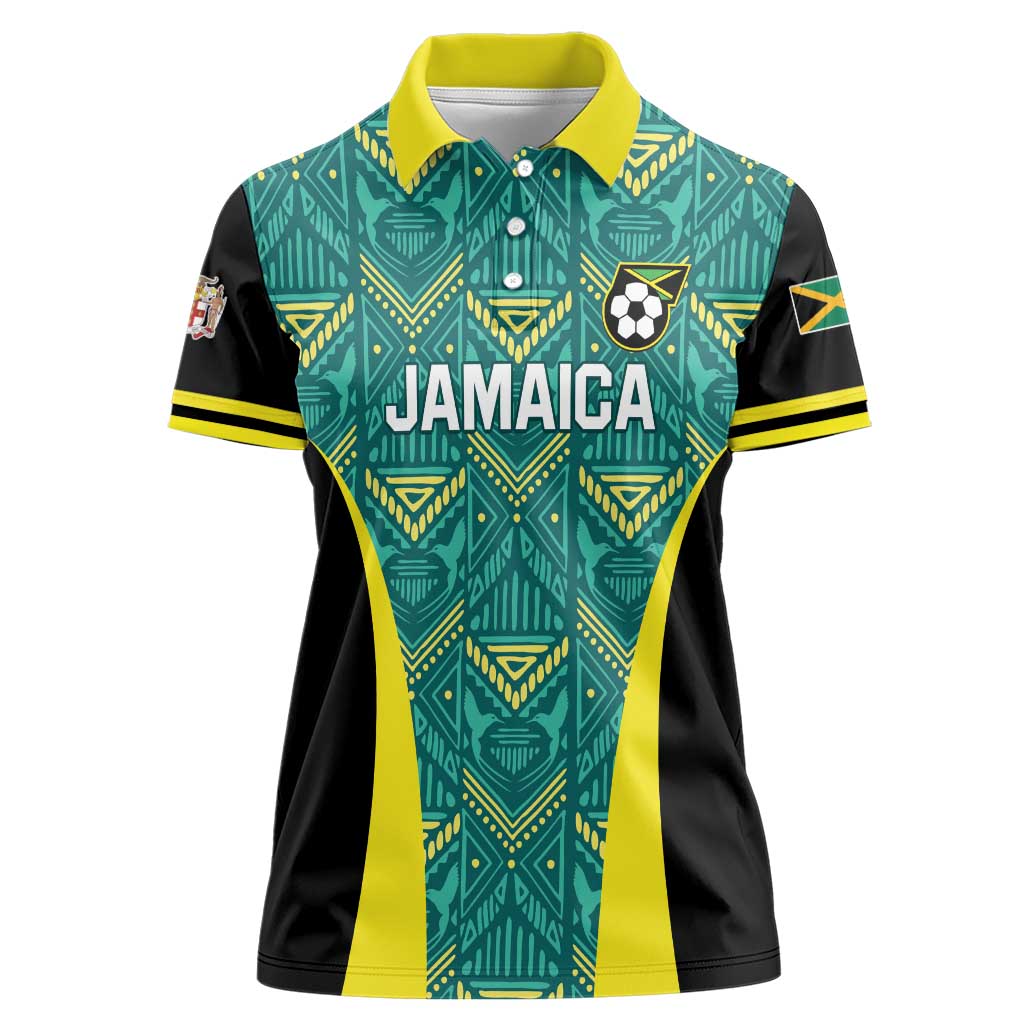 Custom Jamaica Football Women Polo Shirt We Believe Reggae Boyz