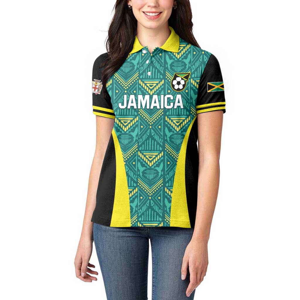 Custom Jamaica Football Women Polo Shirt We Believe Reggae Boyz
