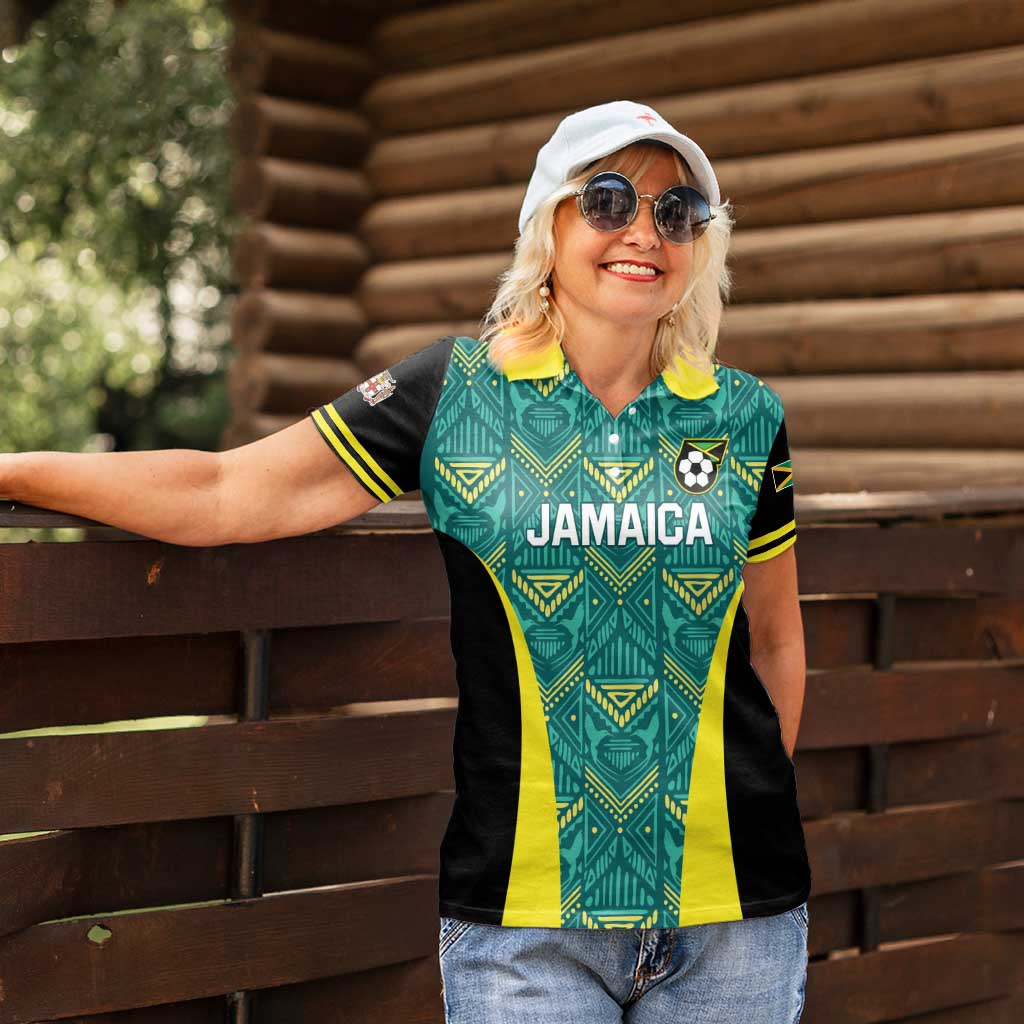 Custom Jamaica Football Women Polo Shirt We Believe Reggae Boyz