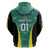 Custom Jamaica Football Zip Hoodie We Believe Reggae Boyz