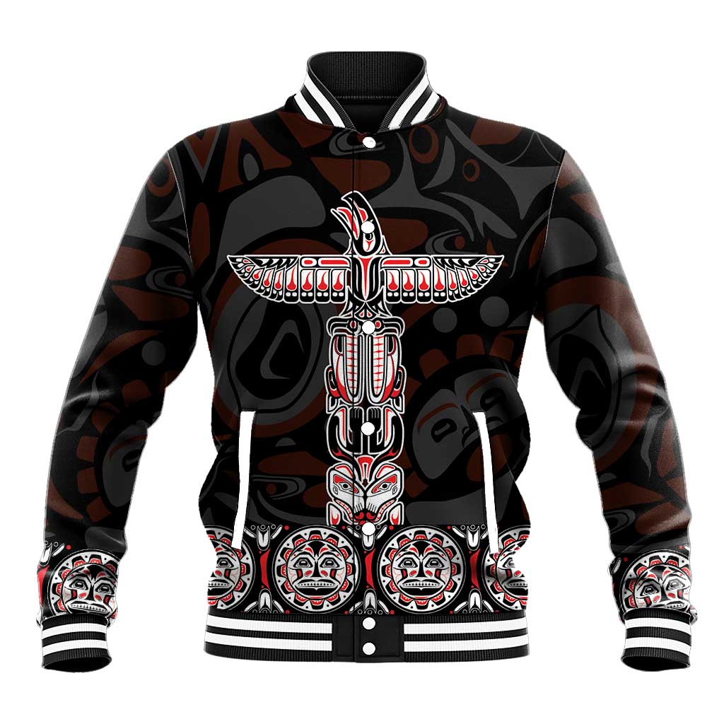 Canada Haida Totem Baseball Jacket Haida Spirit