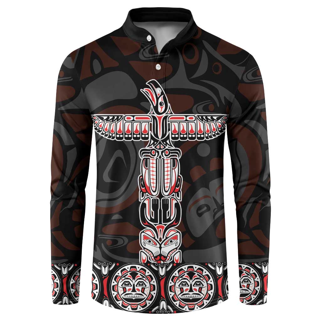 Canada Haida Totem Button Sweatshirt Haida Spirit