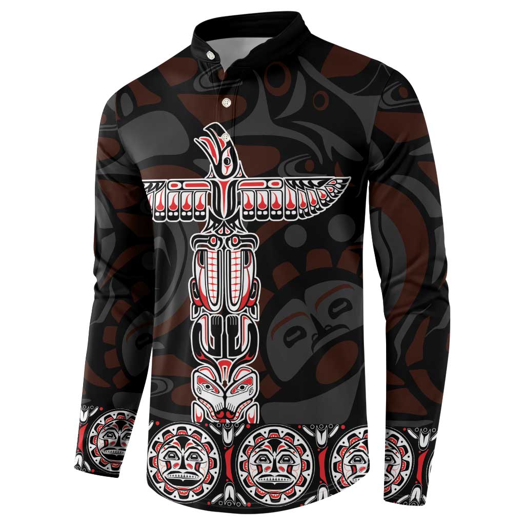 Canada Haida Totem Button Sweatshirt Haida Spirit