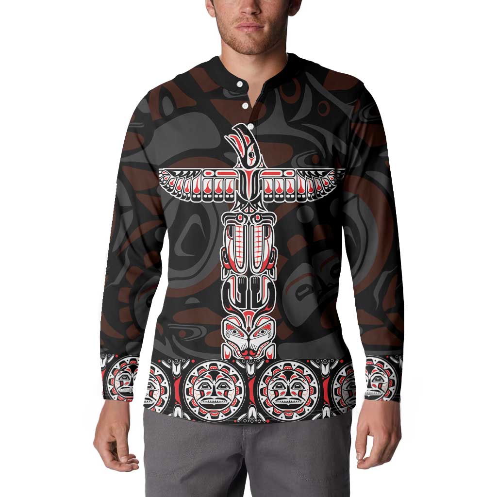 Canada Haida Totem Button Sweatshirt Haida Spirit