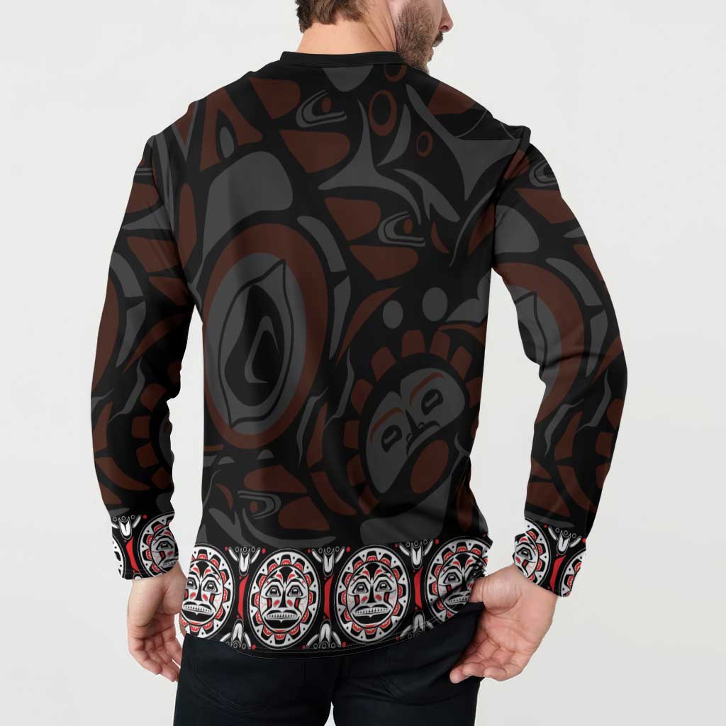 Canada Haida Totem Button Sweatshirt Haida Spirit