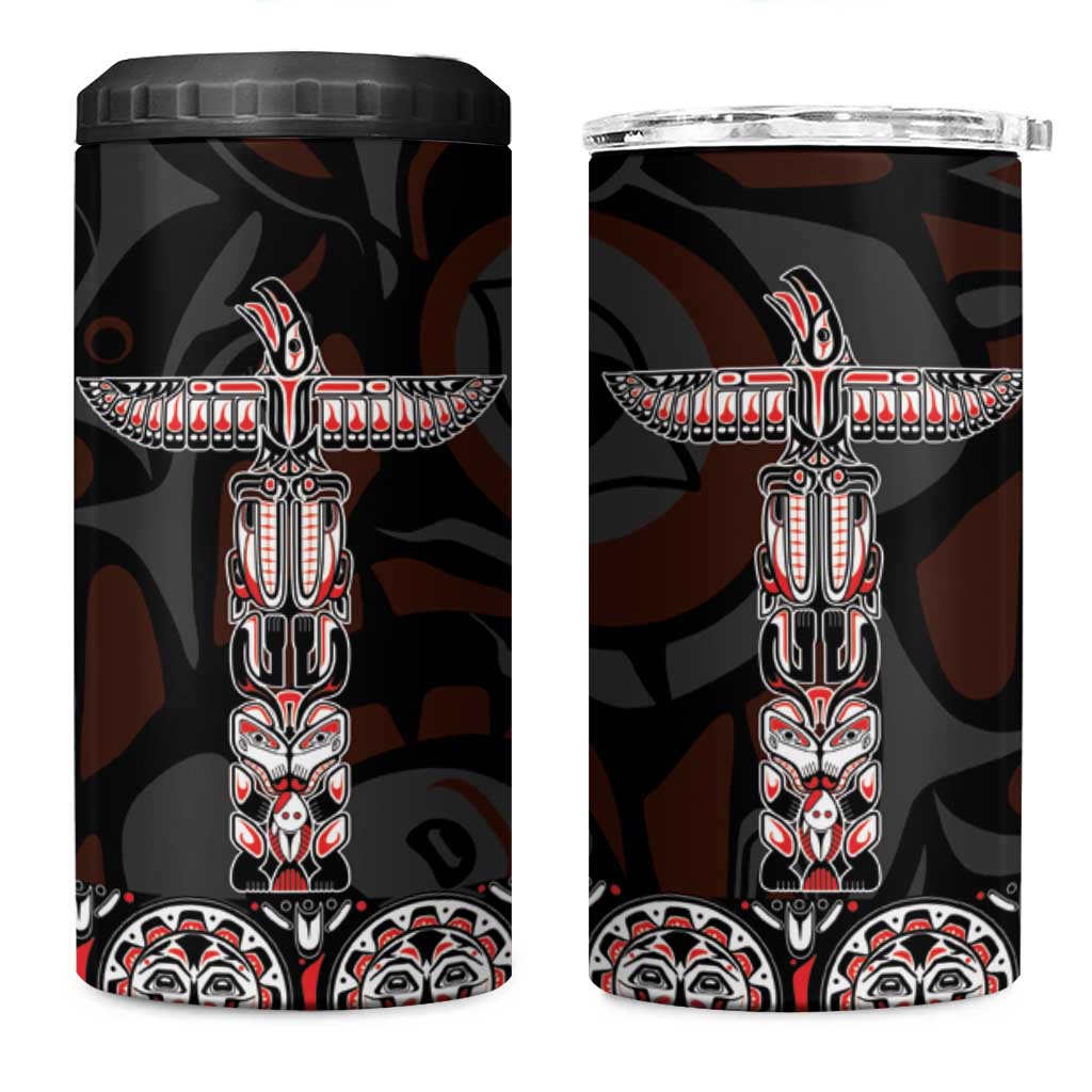 Canada Haida Totem 4 in 1 Can Cooler Tumbler Haida Spirit