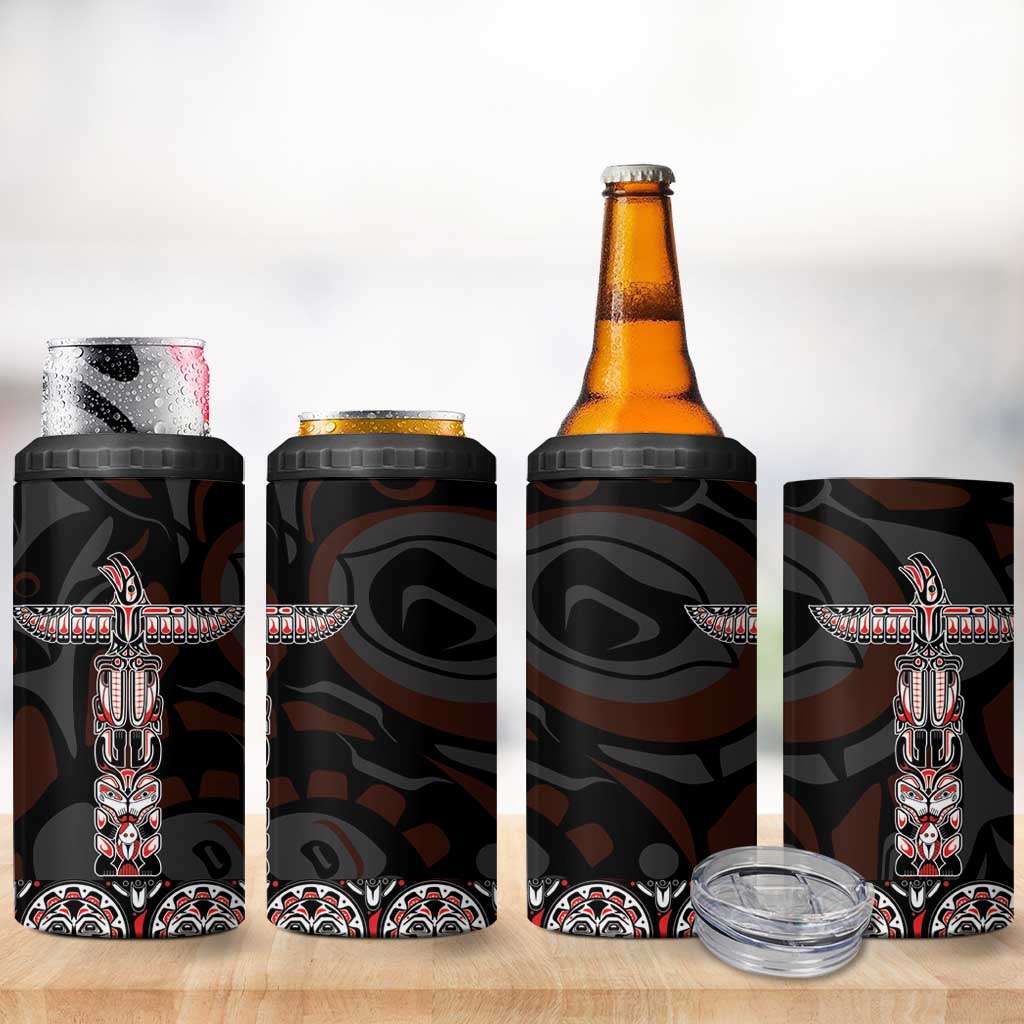 Canada Haida Totem 4 in 1 Can Cooler Tumbler Haida Spirit