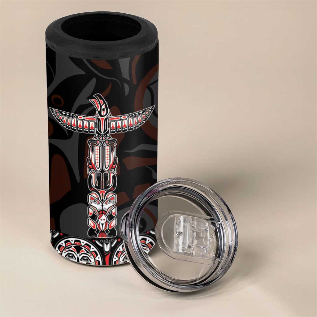Canada Haida Totem 4 in 1 Can Cooler Tumbler Haida Spirit
