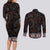 Canada Haida Totem Couples Matching Long Sleeve Bodycon Dress and Long Sleeve Button Shirt Haida Spirit