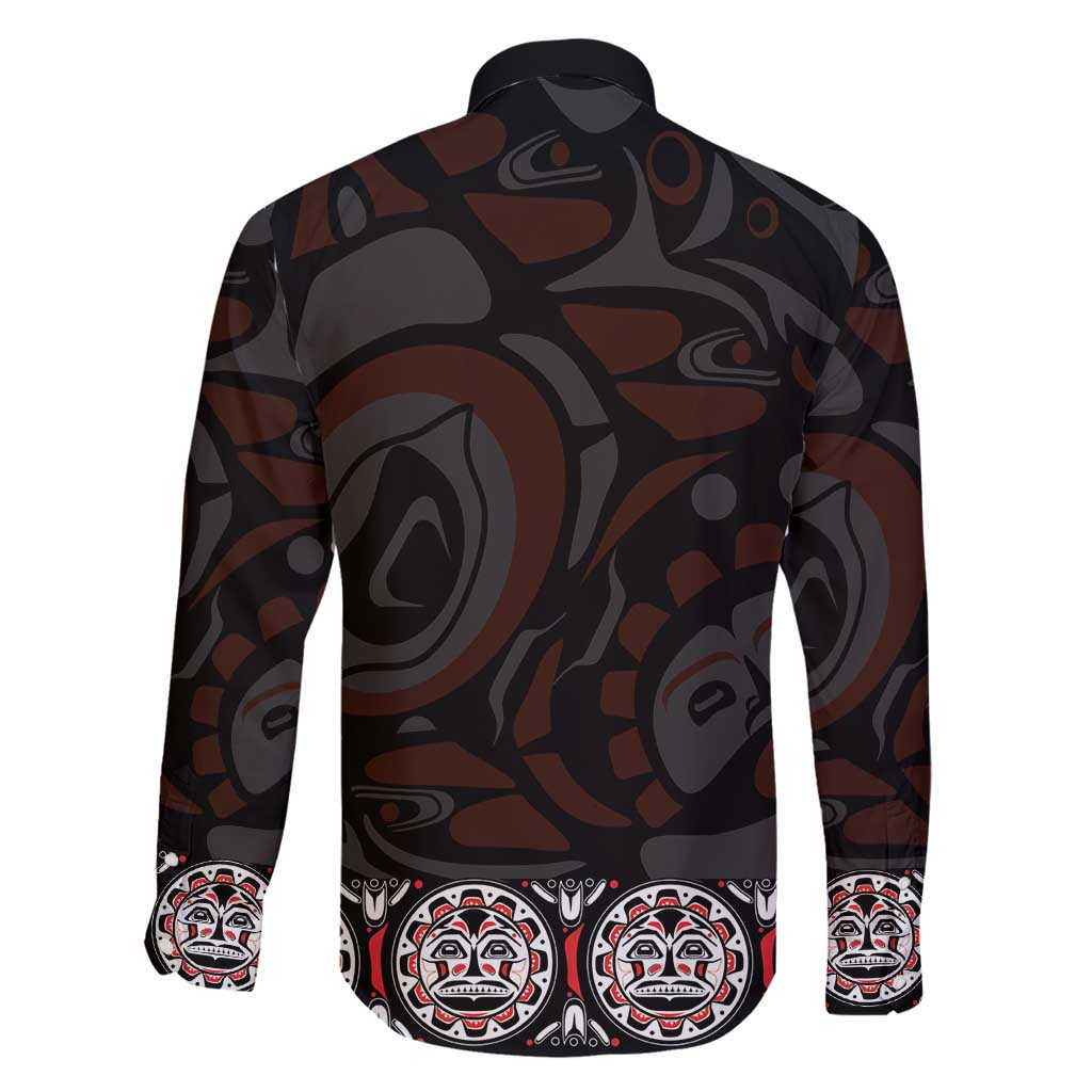 Canada Haida Totem Family Matching Long Sleeve Bodycon Dress and Hawaiian Shirt Haida Spirit